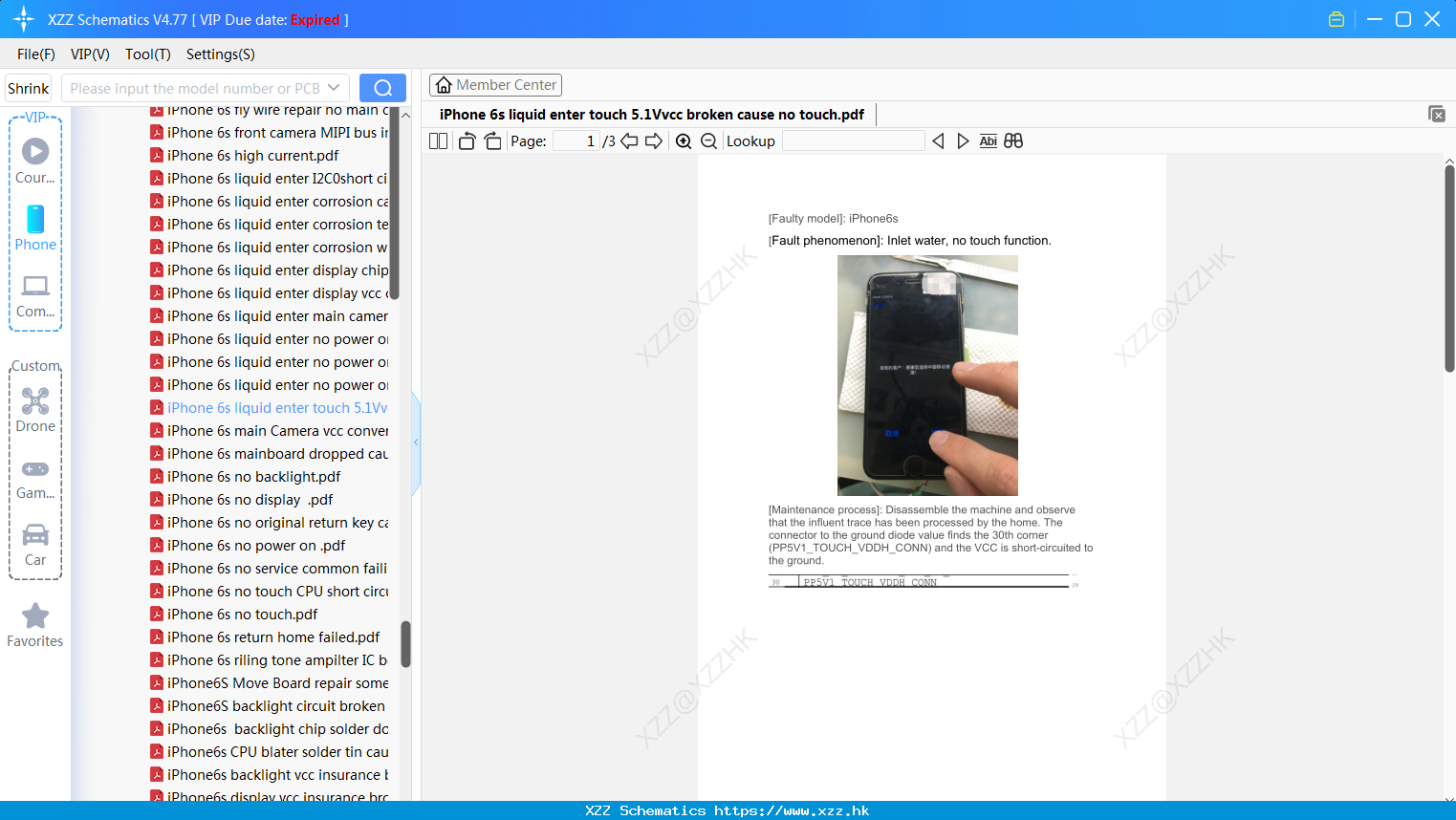 IPhone 6s Liquid Enter Touch 5.1Vvcc Broken Cause No Touch